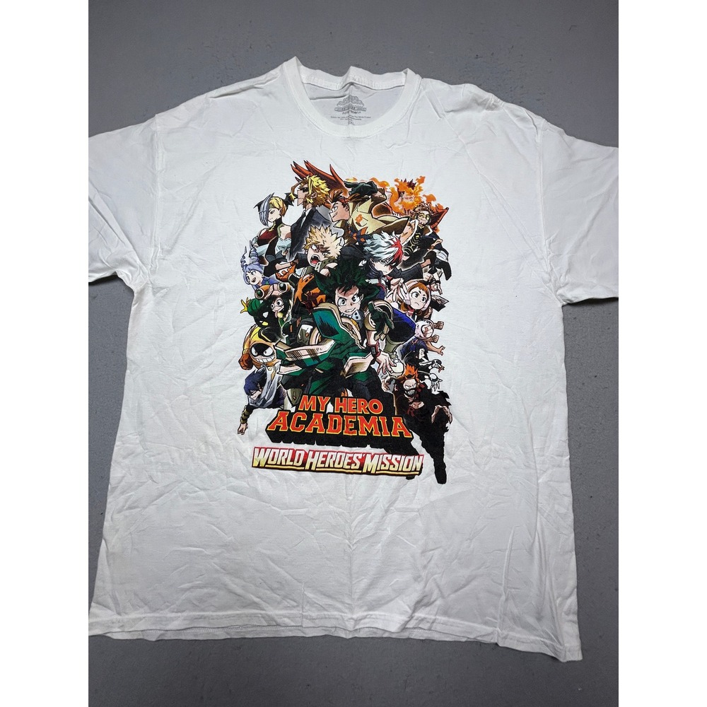 Funimation My Hero Academia Cotton White Graphic T-Shirt 2XL Mens